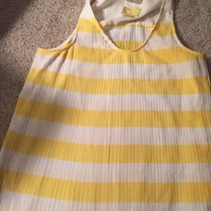 Yellow and white top